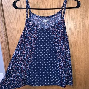 Blue Floral Tank Top